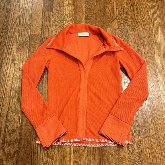 ANIM LIVING KOZA - Fitted Knit Shirt With Hemstitch - Picture 2 of 5